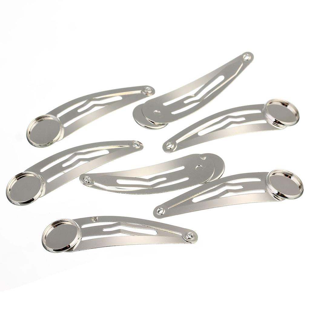 10pcs Iron Plated Hairpin 12/14/16/18/20mm Classic Metal Hair Clips Hairpin Base Setting Cabochon Cameo For DIY Hair Accessories