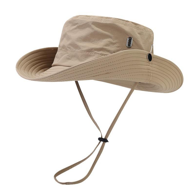

Summer Men Bucket Hat Outdoor UV Protection Wide Brim Hunting Hiking Hat Fisherman Hat Beach Sunscreen Cap M хаки