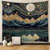 Tapzen Mountain Forest Tapestry - Boho Landscape Moon Stars Wall Hanging for Bedroom, Living Room, Classroom, Dorm (40 X 30 Inches)