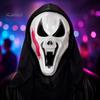 Realistic Horror Skeleton Masque Halloween Ghost Full Face Masque, Screaming with Scary Hood, Costume Accessory for Cosplay Party, Haunted House Props