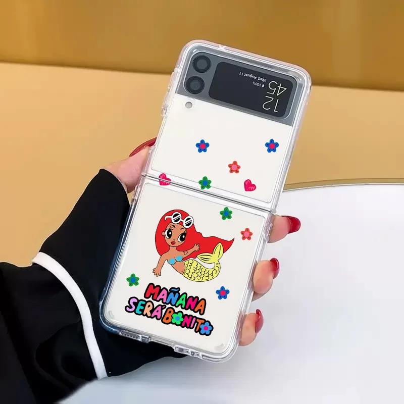 Karol G Manana Sera Bonito Case for Samsung Galaxy Z Flip 5 ZFlip 6 ZFlip 7 Transaprent Cover for Samsung ZFlip 4 ZFlip3 Fundas Galaxy ZFlip 4