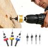 Countersink Drill Bits Set with Adjustable Aluminum Depth Five Dual-Flute Bits TCT Alloy Hole Drill Bits Kit with Wrench Storage