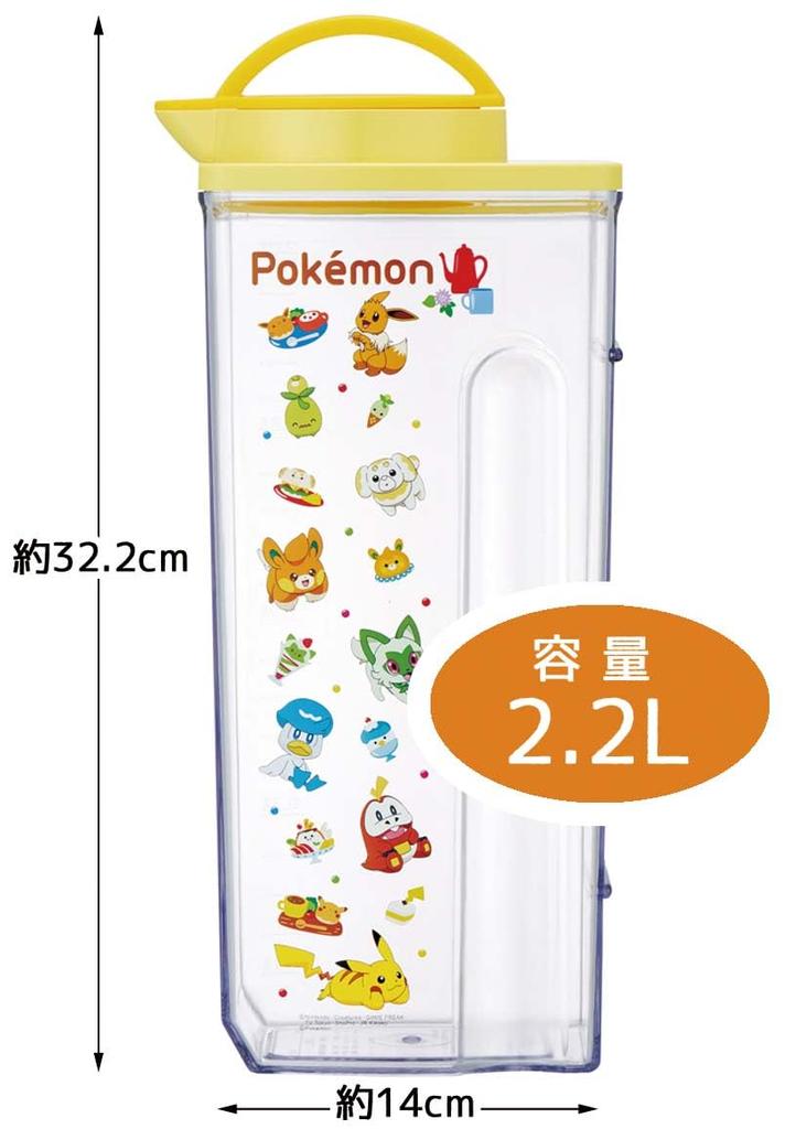 Skater Cold Water Pitcher Pokemon Happy Cafe Made in Japan Heat-Resistant Vertical/Horizontal 2.2L CJ22N-A