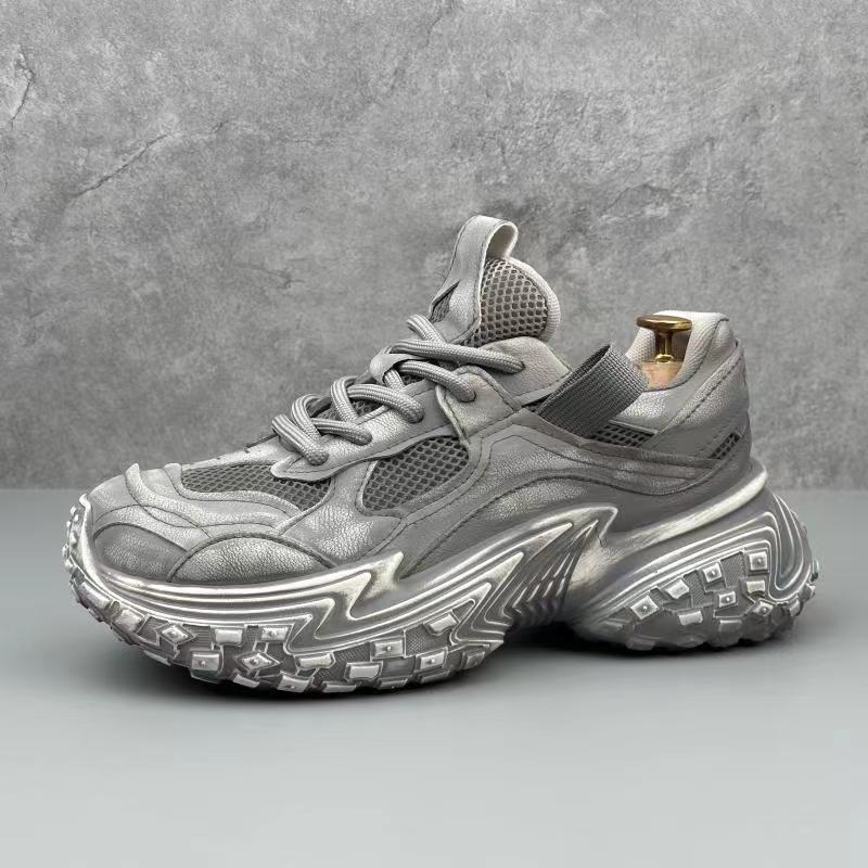 Men's Shoes 2025 New Thick Sole Tire Sole Height Increasing Dad Shoes Casual Fashion Versatile Sports Trend Shoes