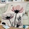 1pc Easy Floral Print Blanket, Pink Flower Design, Multi-Size Available, Autumn Thanksgiving Christmas Nap Blanket, Suitable for Living Room, Bedroom,