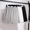 Plus Size Women's Cotton Casual Shorts - Elastic Waist, Anti-Exposure, Loose Fit, Summer Wear