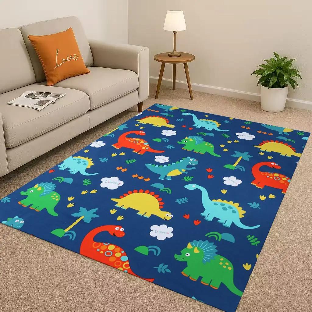 2026 New Space Dinosaur Cartoon Dino Art Living Room Non-Slip Area Rug Carpet for Bedroom Kids Playroom Sofa,Home Decor Doormat