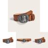 Fashion Pu Leather Belt With Metallic Snap Button And Punk Style For Men