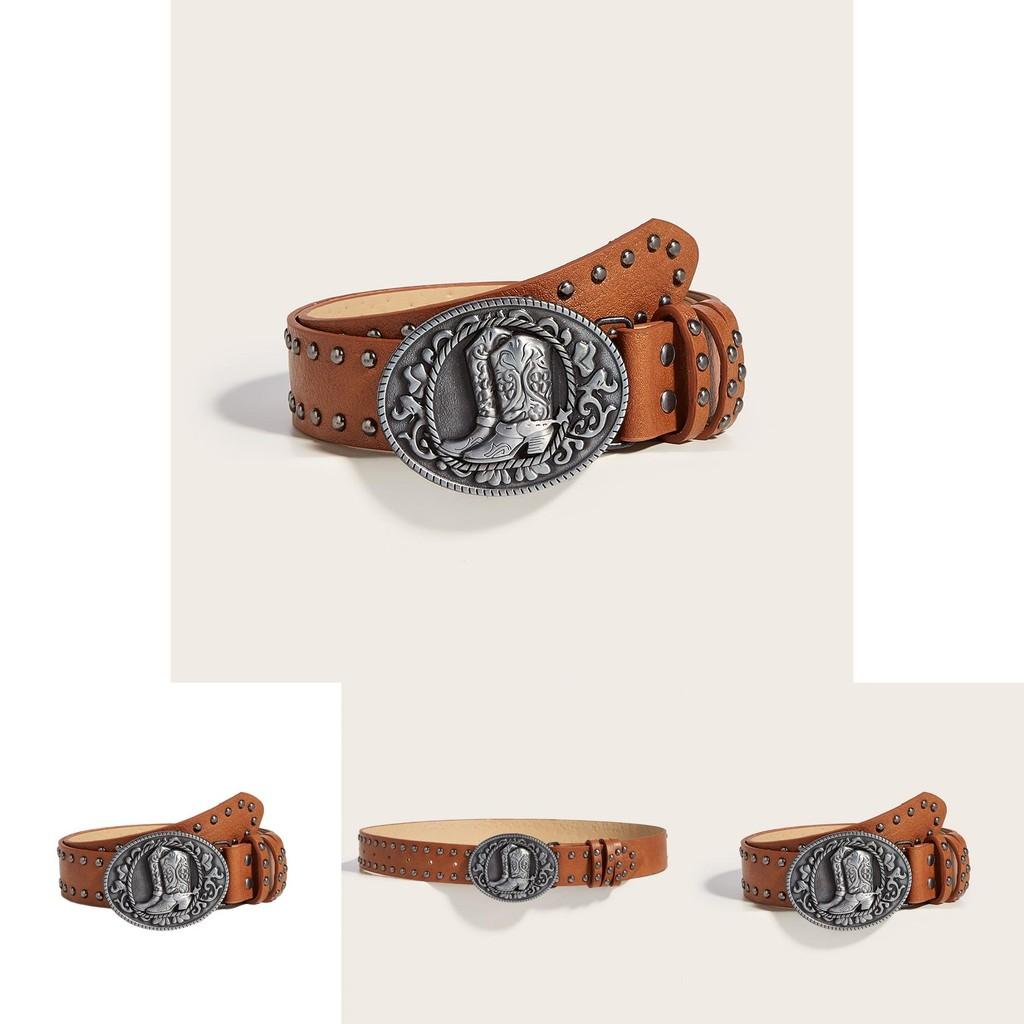Fashion Pu Leather Belt With Metallic Snap Button And Punk Style For Men