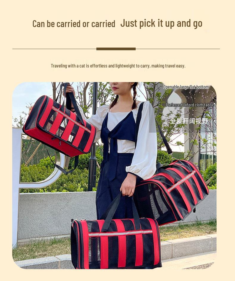 Breathable Mesh Crossbody Pet Backpack for Dogs & Cats