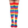 1 Set Over Knee Rainbow Thigh High Socks Gloves Set Cosplay Accessories Arm Leg Warmers for Girls