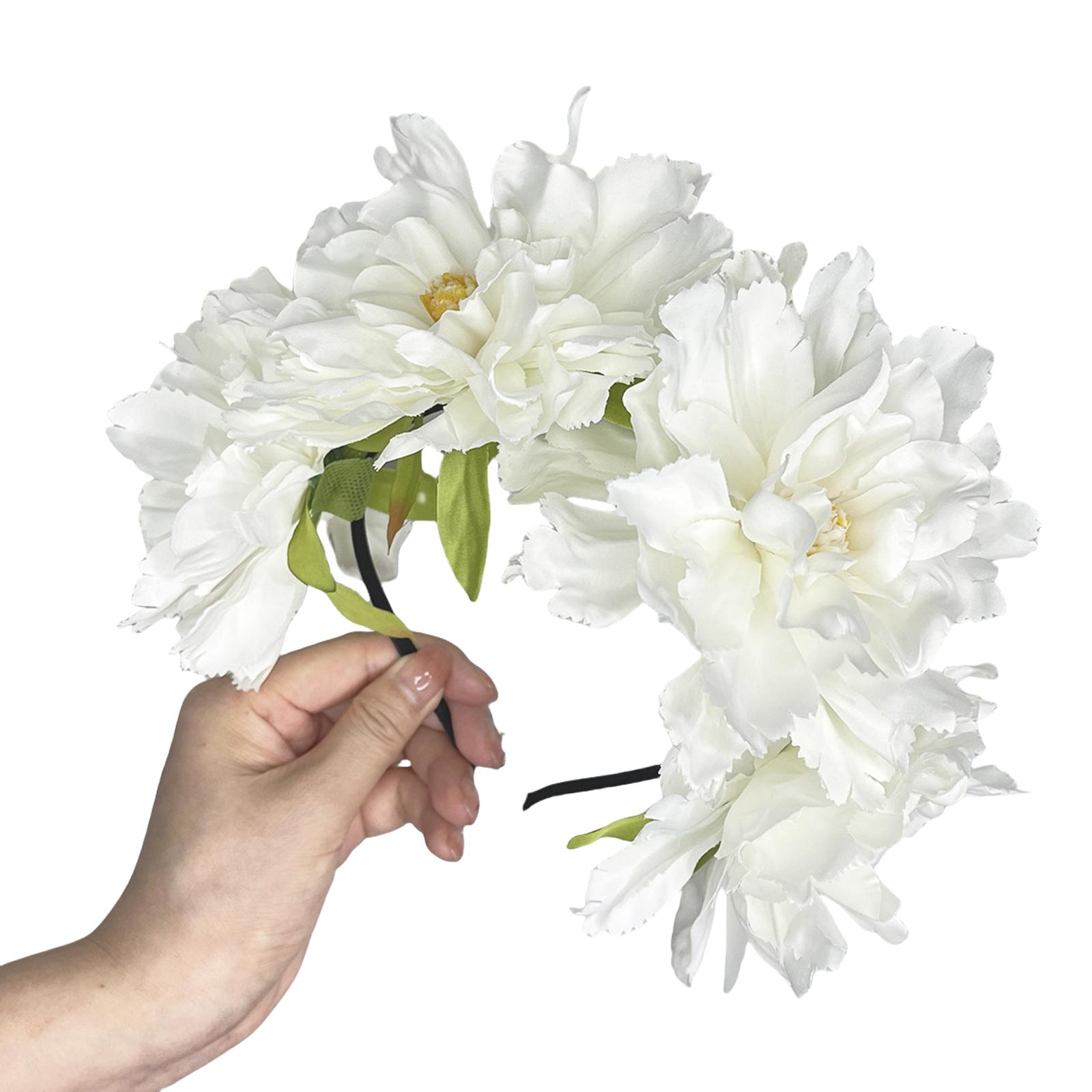 

Повязка на голову с пионами, искусственные цветы, головной убор, свадебная вечеринка, фотореквизит, головной убор для вечеринки, аксессуары для косплея 3