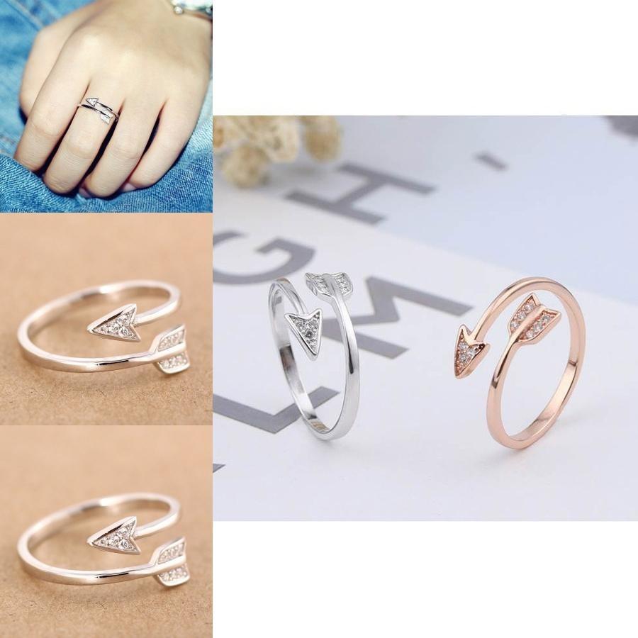 Koreanischer Stil Herzförmiger Pfeilring Verstellbar Offener Zehenring S925 Silberschmuck
