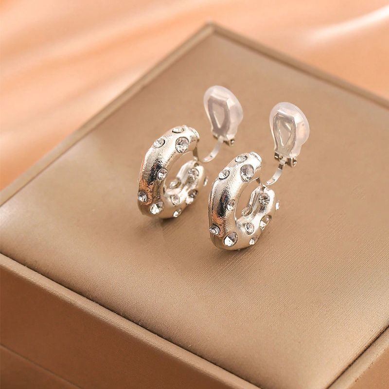 No Piercing Ear Clip Ear Hoop Earrings New Irregular Metal Earrings for Women