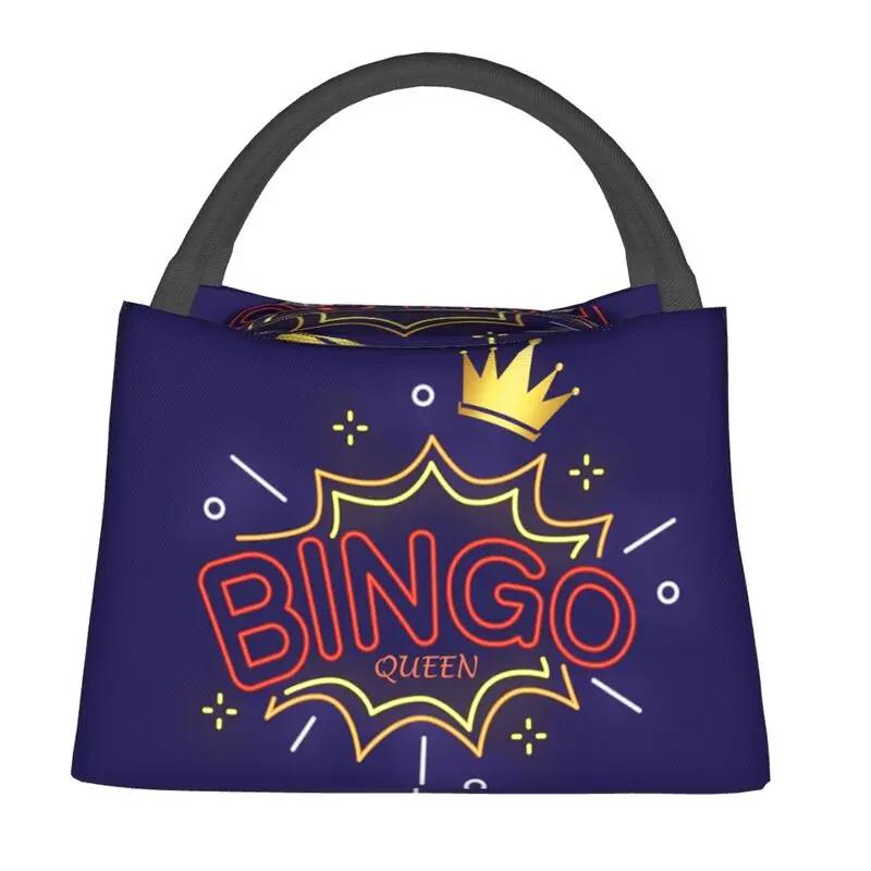 Bingo Queen Tragbare Lunchbox Damen Auslaufsicher Papierspiel Thermokühler Lebensmittel Isoliert Lunchtasche Reise Arbeit Picknick Behälter