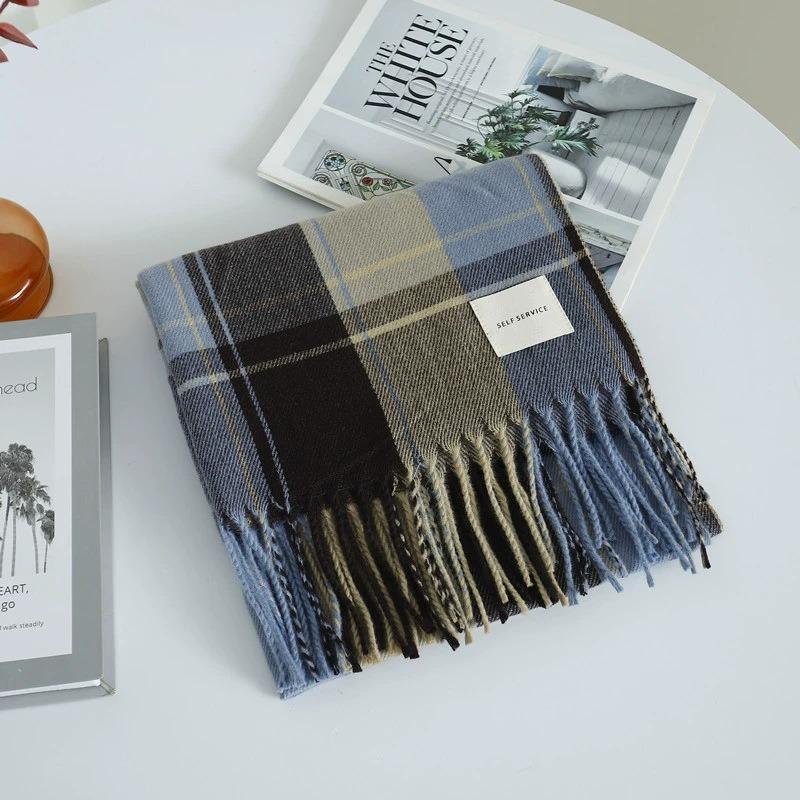 

Женский осенне-зимний новый рождественский универсальный клетчатый шарф из имитации кашемира, ощущение высокого класса, милая девушка, студентка, пара Length 200CM