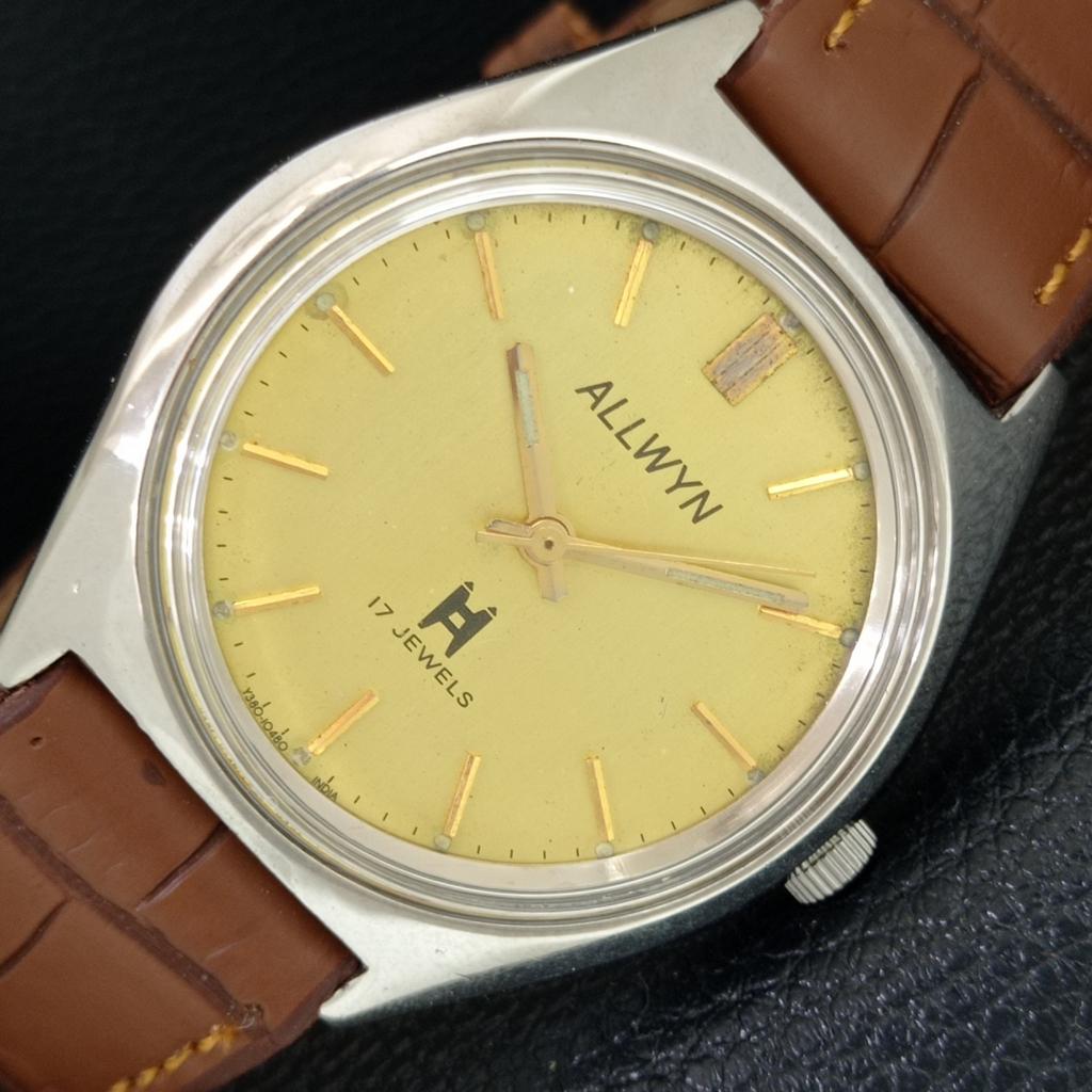 

VINTAGE ALLWYN 6300A HAND-WINDING INDIA MENS ORIGINAL DIAL WATCH a706051-1