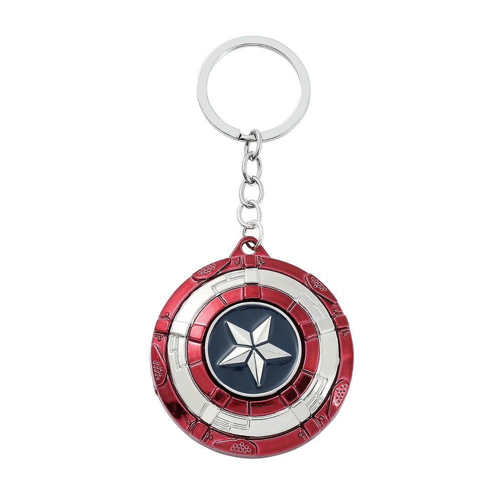 Marvel Captain America Schild Schlüsselanhänger Lustig Drehen Angstlösendes Spielzeug Schlüsselring Avengers Auto Tasche Schlüsselhalter