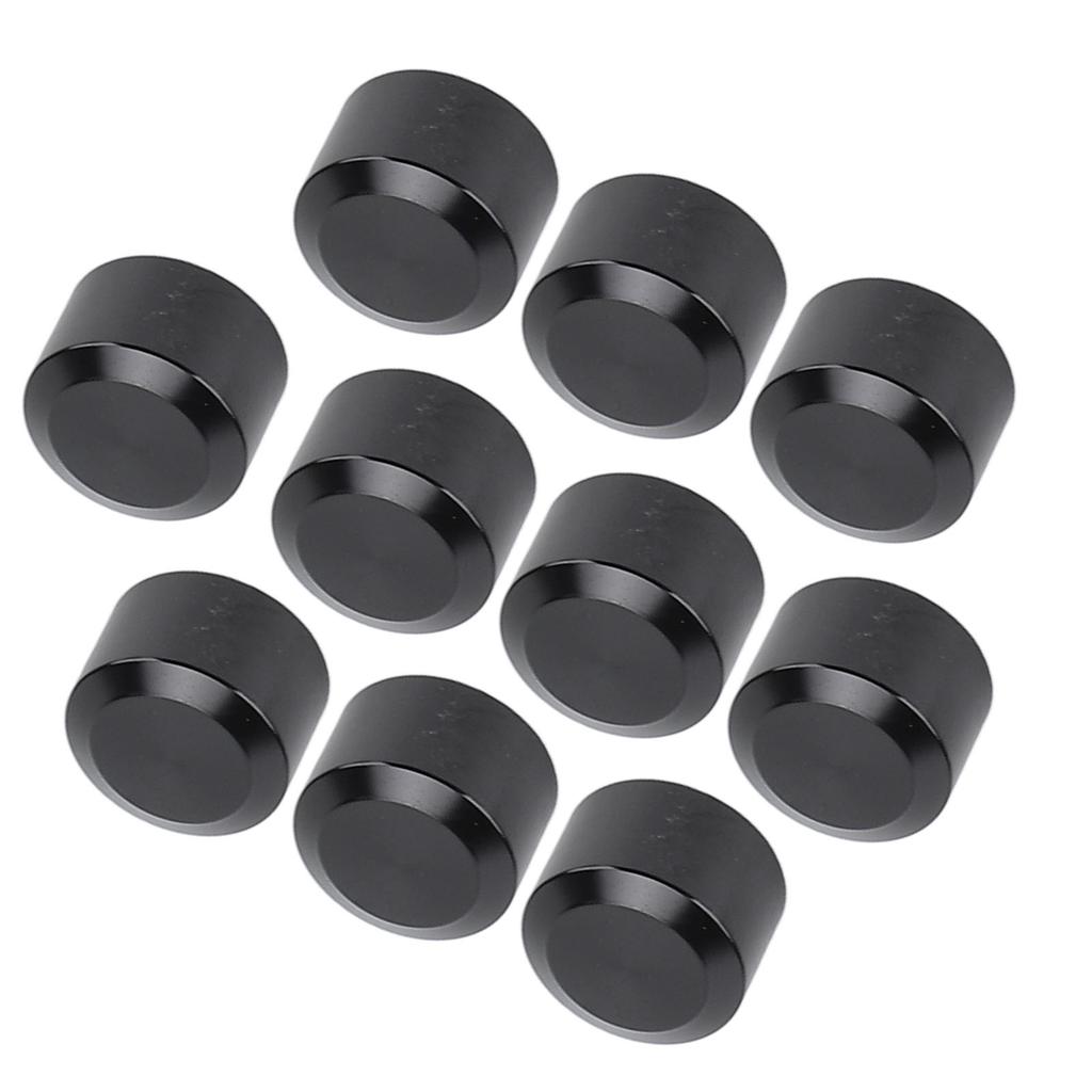 10PCS Motorcycle Head Bolt Cover Black Flat CNC Aluminum Engine Screw Topper Covers Caps Universal