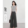 Elegant Pleated Collar Summer Women's Set