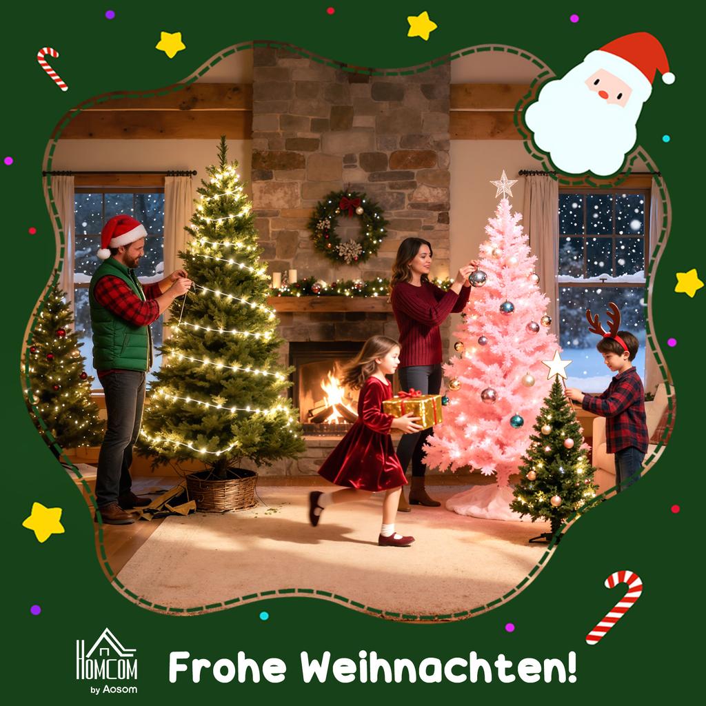 Christmas tree, artificial fir, realistic look, quick assembly, plastic, green, 136 x 136 x 180cm
