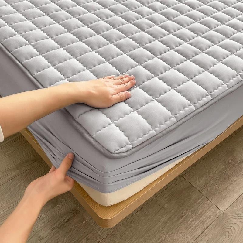 Vodotěsný prošívaný chránič matrace Anti-roztočový Antibakteriální potah na matraci Reliéfní design Povlečení Potah na postel Přizpůsobené prostěradlo