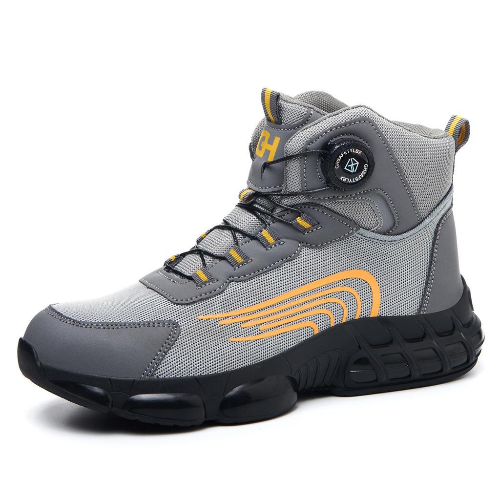 Lightweight Rotating Button Safety Shoes - Anti-Smash, Anti-Puncture; Ideal for Construction & Labor Work