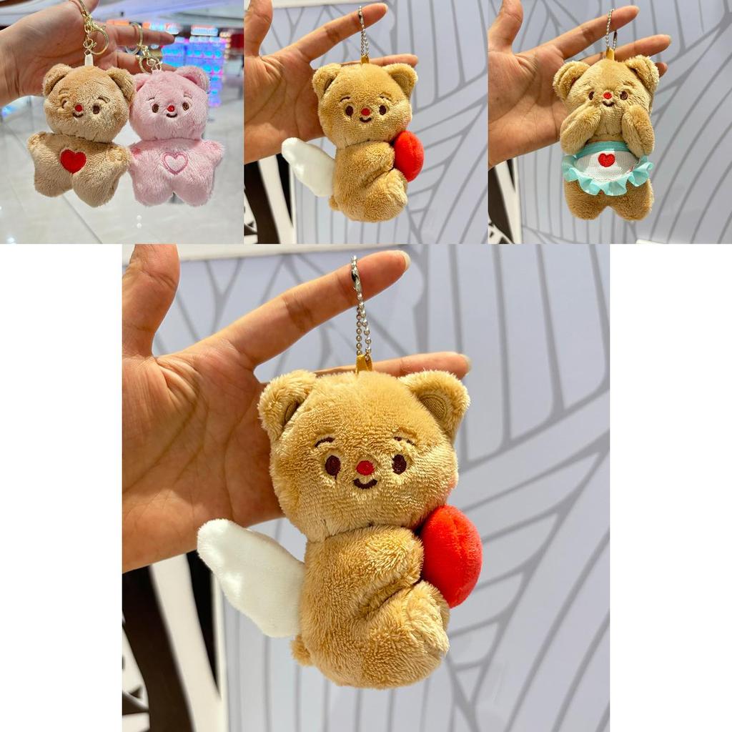Charming Cartoon Butter Bear Plush Doll Keychain For Children With Cozy Fabric And Fun Design
