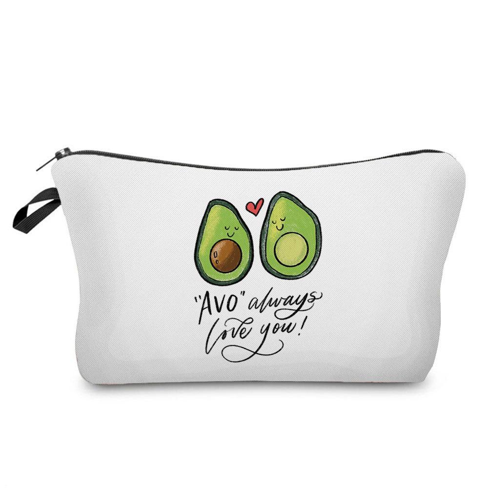 Women Avocado Print Cosmetic Bag Toiletries Organize Travel Storage Case 6700