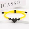 15mm Heart-Shaped Adjustable Stainless Steel Multi-Color Milan Rope Bracelet with Blank UV Laser Printing Surface