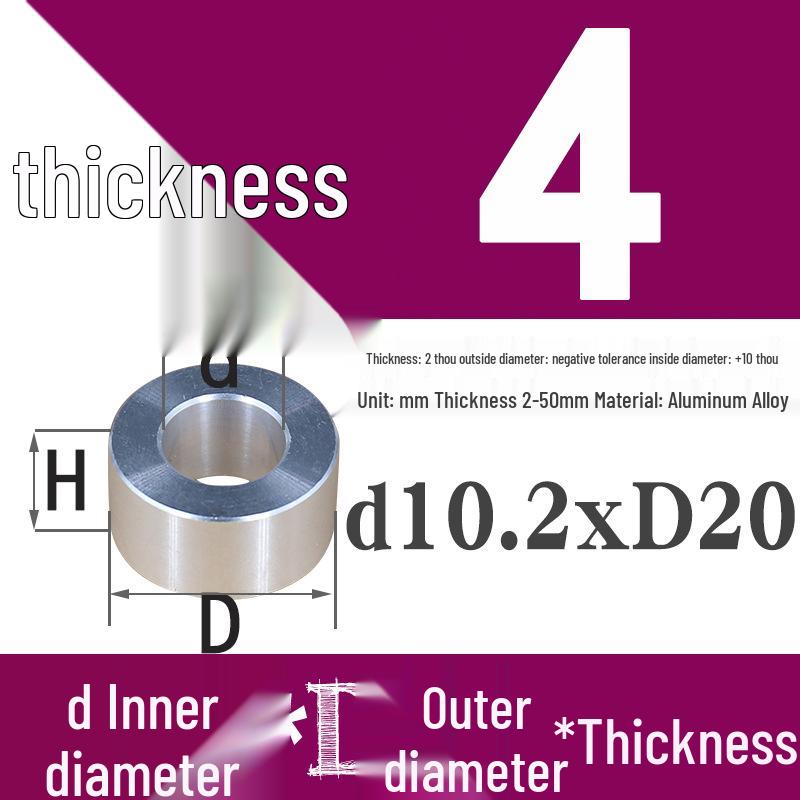 Außen-Ø 20mm Aluminiumlegierung Flache Unterlegscheibe Abstandshalter mit M6/M8/M10/M12 Innenloch - Metallwellenbuchse Isoliersäule.