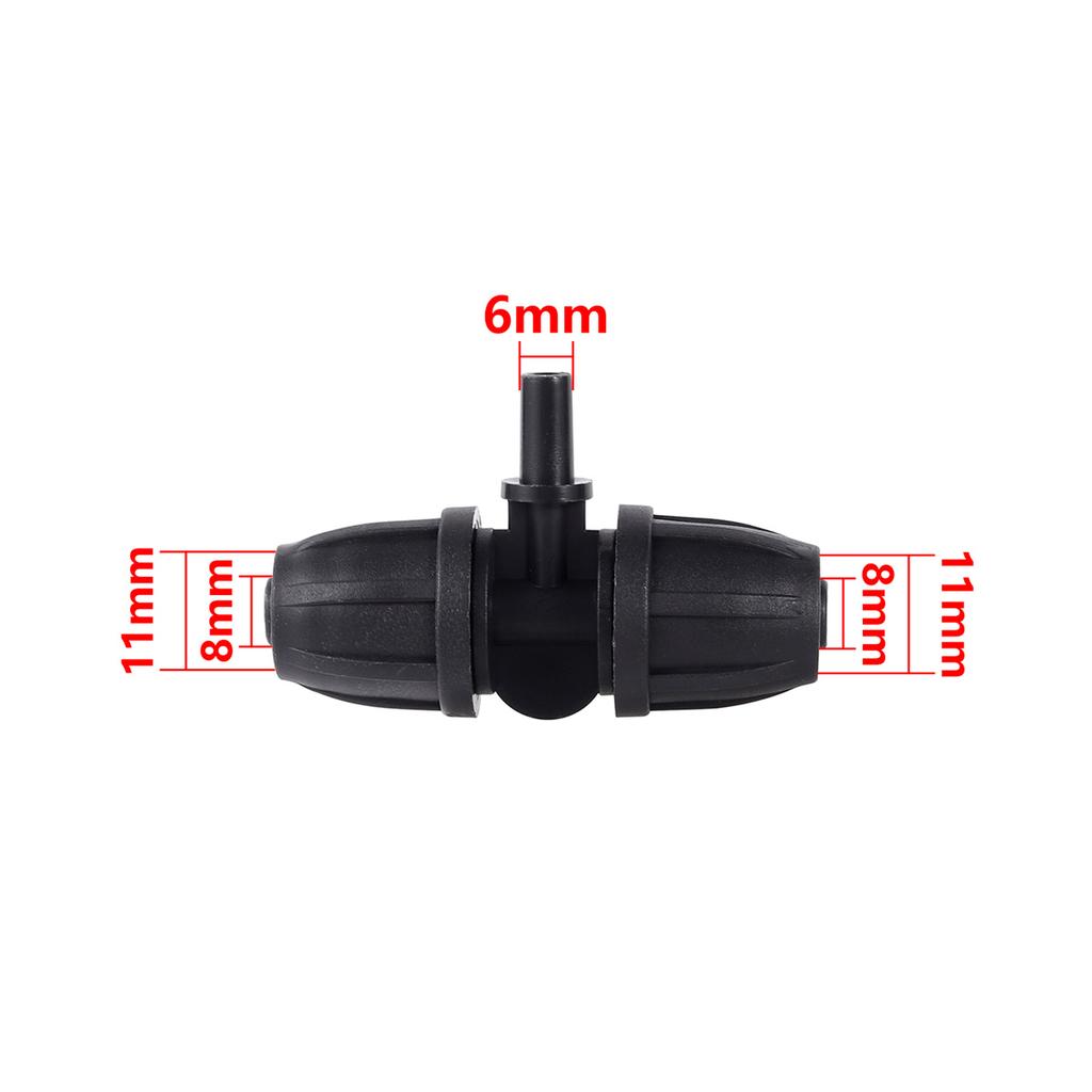 8/11mm Hose Interface Garden Water Connector Straight Elbow Tee 4/6-Way End Plug Joint Garden Greenhouse Irrigation Pipe Fitting