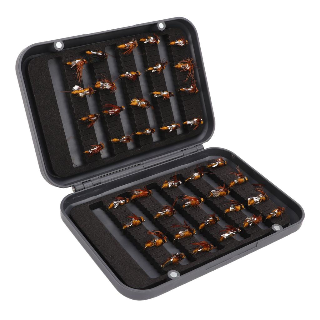 40pcs Fly Fishing Flies Kit with Waterproof Box Conspicuous Colours Hand Knitting Stainless Steel Fly Fishing Lure for