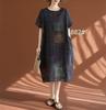 Real Shot 2026 Summer New Large Size Women's Clothing Fat MM Linen Cotton Linen Retro Literary Ethnic Style Casual Dress