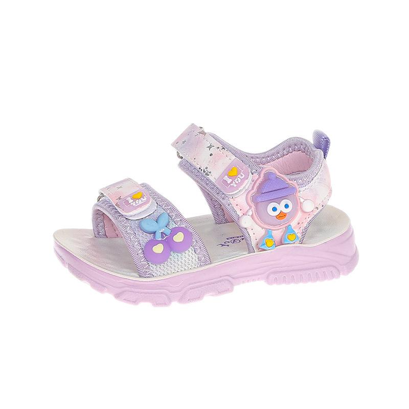 Fashion Girls Shoes Summer New Kids Sandals Cute Cartoon Illuminated Sandals Soft Soled Child Beach Shoe Anti Slip Girl Sandal