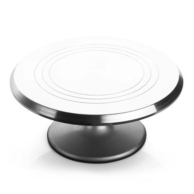 Kuchenständer Kuchen Deko Drehteller Hochzeitsbedarf 25,5*24*9cm Aluminiumlager Kuchen Drehteller Rutschfest Silber