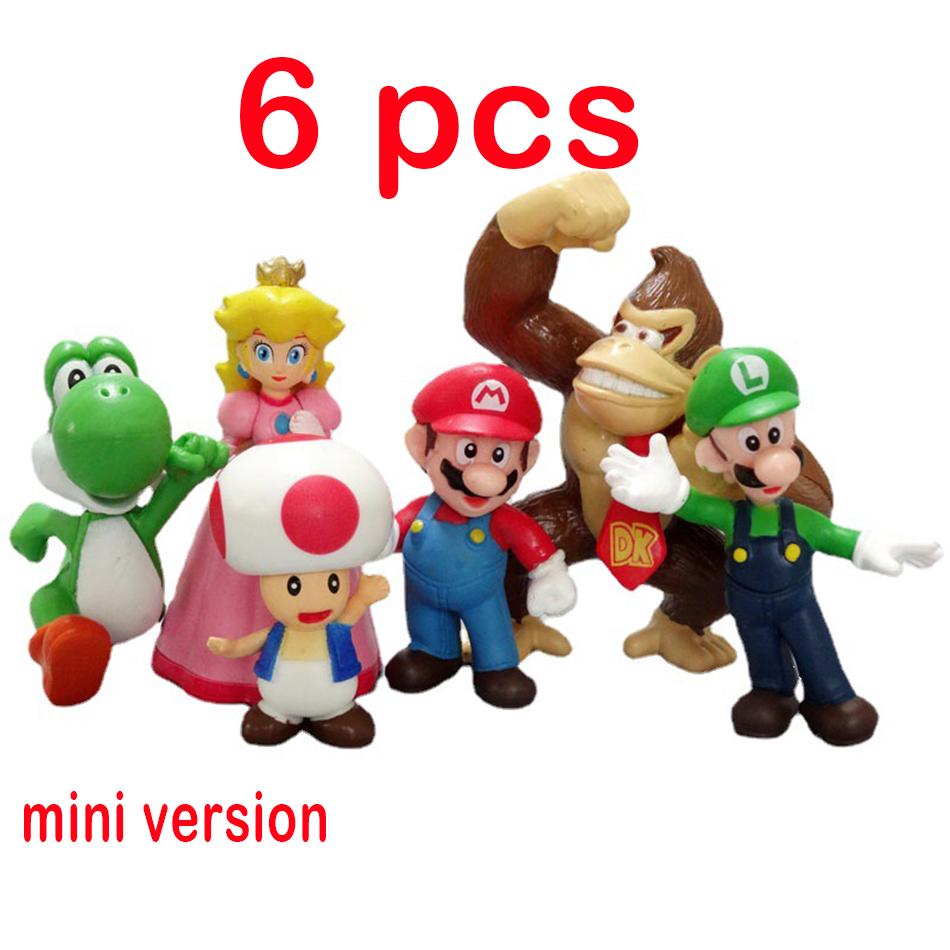 

6/12pcs S Marios Bros PVC Action Figure Toys Dolls Model Set Luigi Yoshi Donkey Kong MushroomFor Birthday Gifts decorative