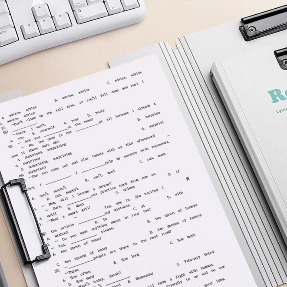 Dual Use A4 File Folder with Double Clips Memo Clip Board  Students Gift