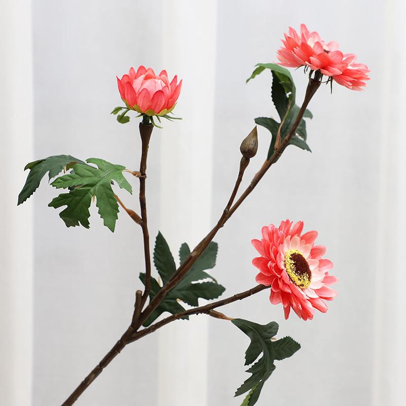 Simulation feel 3 heads sun flower home decoration simulation flower living room decoration ornament fake flower