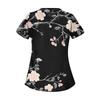 Women's Casual  Print Short Sleeve Sloping Collar Workwear Top With Double Pockets