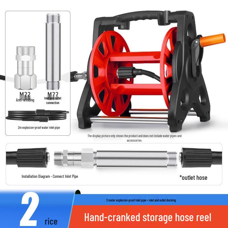 High-Pressure Water Hose Reel & Storage Rack for Car and Household Cleaning