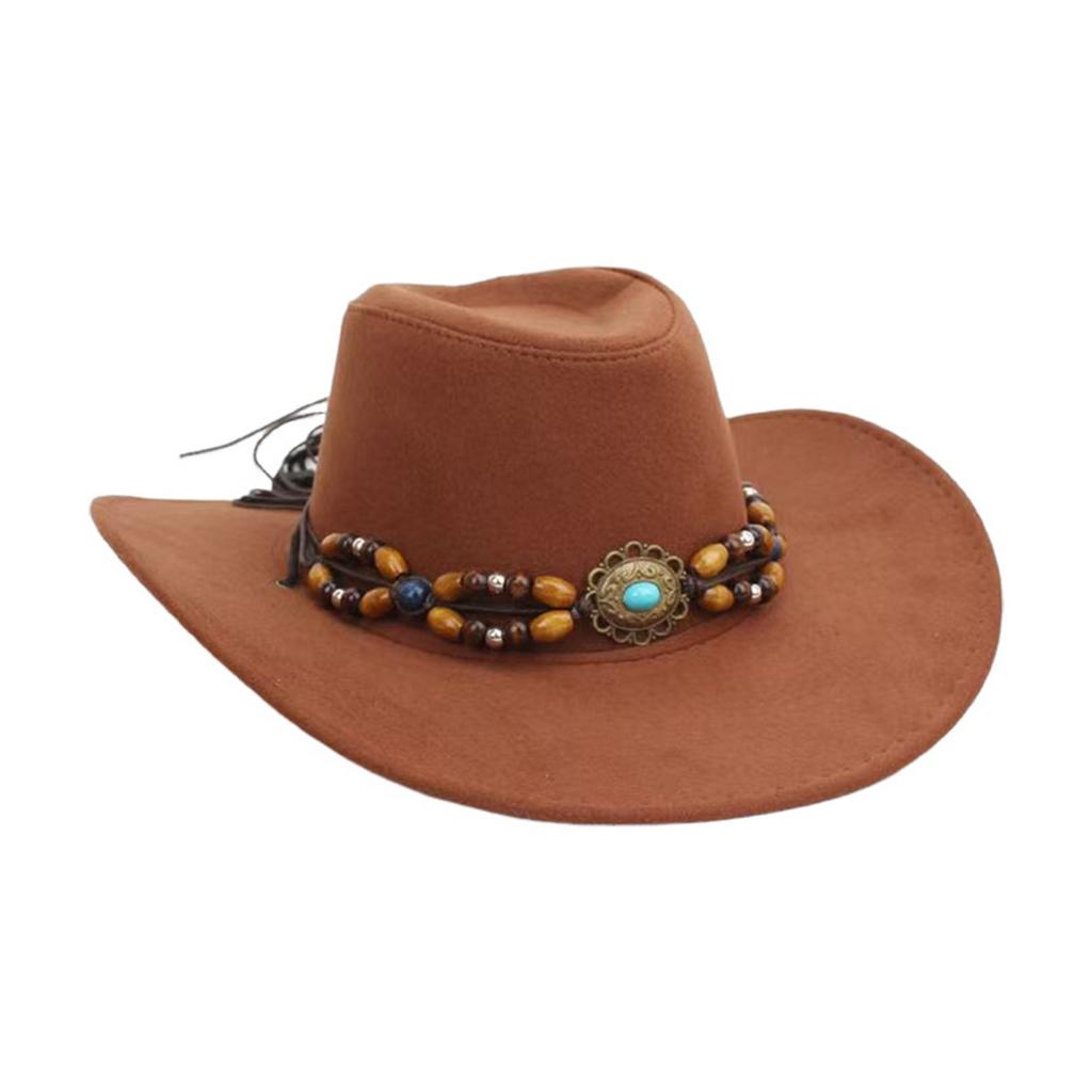 Western Style Sun Hat with Wide Brim for Men Women Outdoor UV Protection Breathable Cowboy Hat for Summer Riding Camping