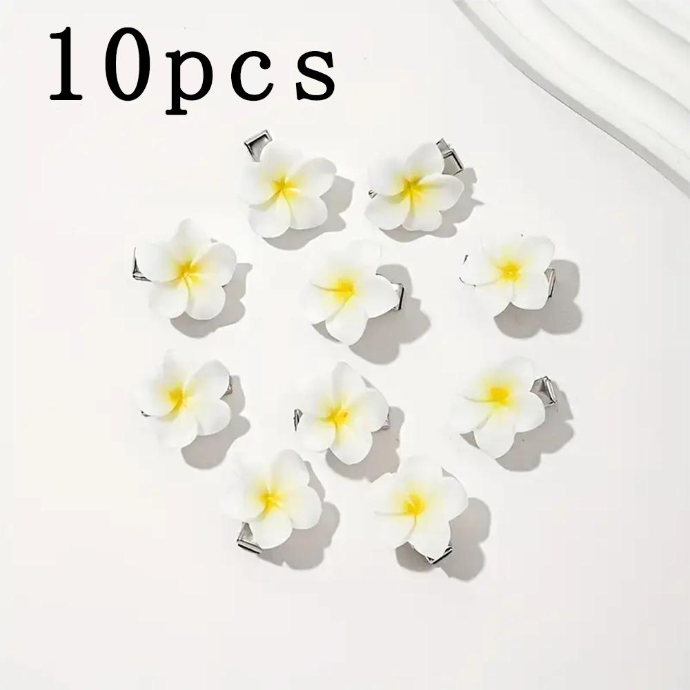 2/10PCS New Plumeria Flower Hair Clips Women Girls Lovely Egg Flower Barrette Hawaiian Wedding Bridal Hair Accessories
