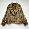 Vintage Embroidered Sequin Denim Jacket Women 2026 Casual Short Batwing Sleeve Streetwear