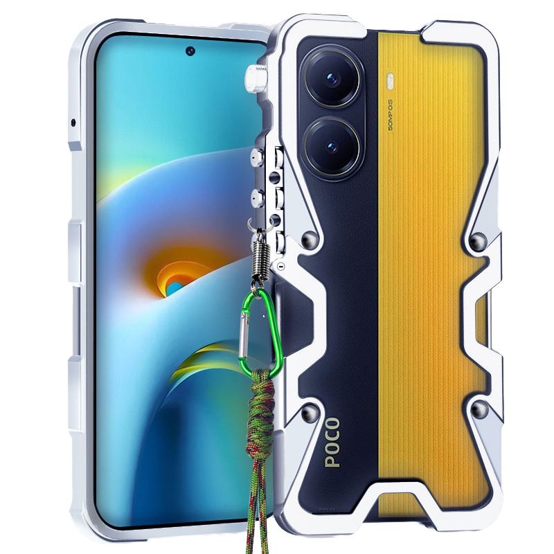 Luxury Sports Metal Aluminum Bumper Armor Case for Xiaomi Poco X7 X6 X5 F7 F6 F5 M6 Pro F7 Pro Ultra X6 Neo Shockproof Back Case