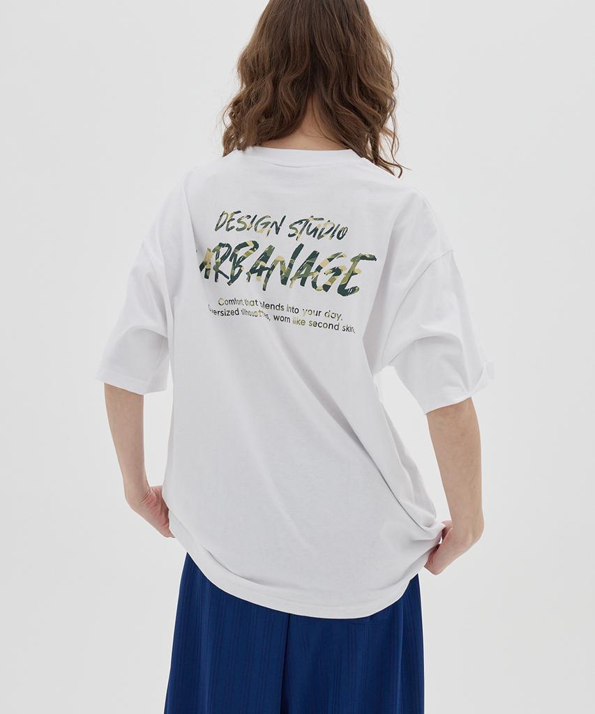 URBANAGE Design Studio Logo Oversized Short Sleeve_White Camo