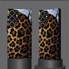 Golden Flash Leopard Pattern Tempered Glass Phone Case Suitable for Samsung GalaxyS26 S25 S24 S22 S21 S20FE/Ultra/Plus Anti Drop