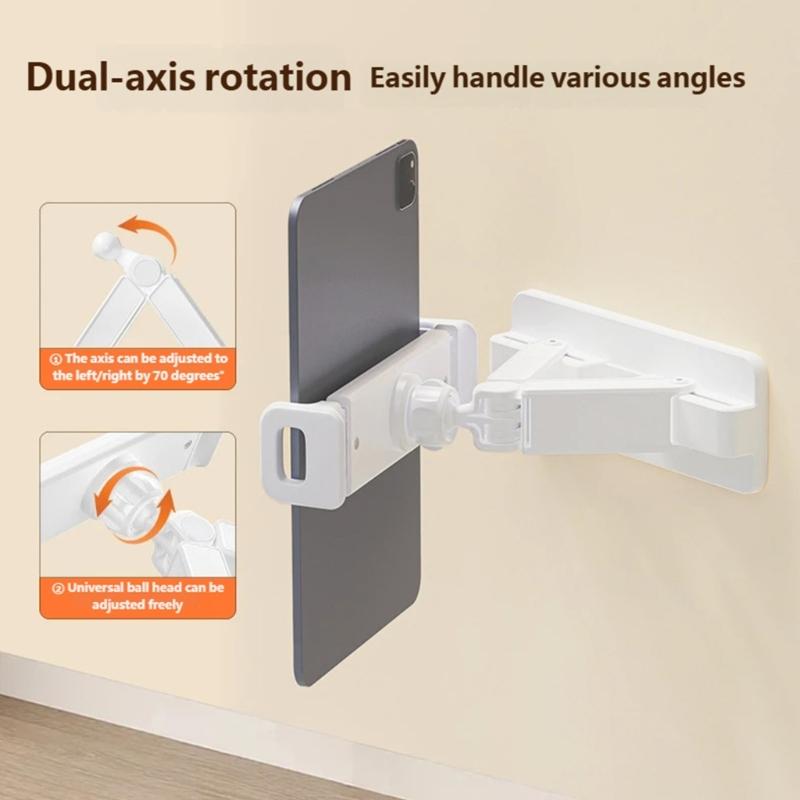 Supporto a Muro Universale per Tablet Rotazione 360 Staffa a Muro per Cucina Per Apparecchiature Display da 4,7 a 12,9 pollici