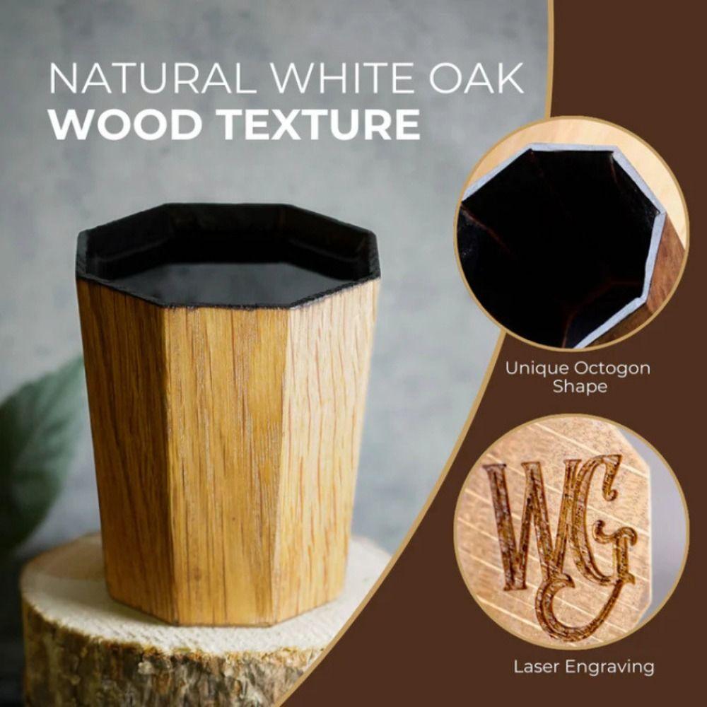 Wooden Charred Whiskey Cup Handmade Charred Drinking Vessel New Whiskey Grail Cup  for Bar