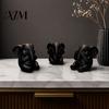 Modern Desktop Ornaments 3Pcs Elephants Figurine, 3D Printed No See Hear Speak Elephant Light Luxury Living Room Accents Statues, Minimalist